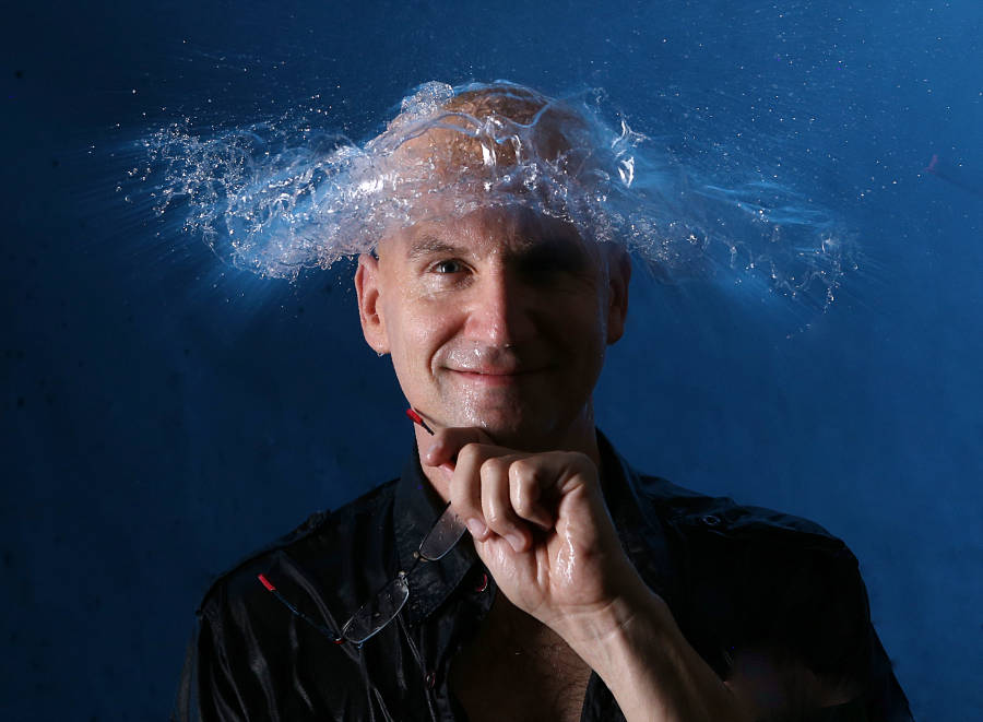 Water hat - possible through high-speed photography and water bomb