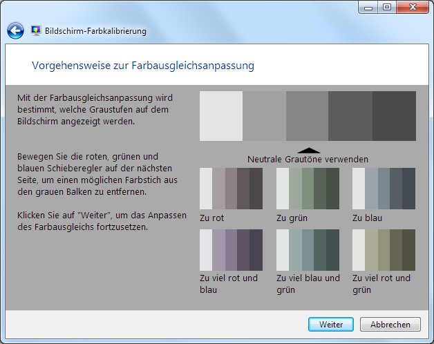 Display Color Calibration Tool for Windows in use